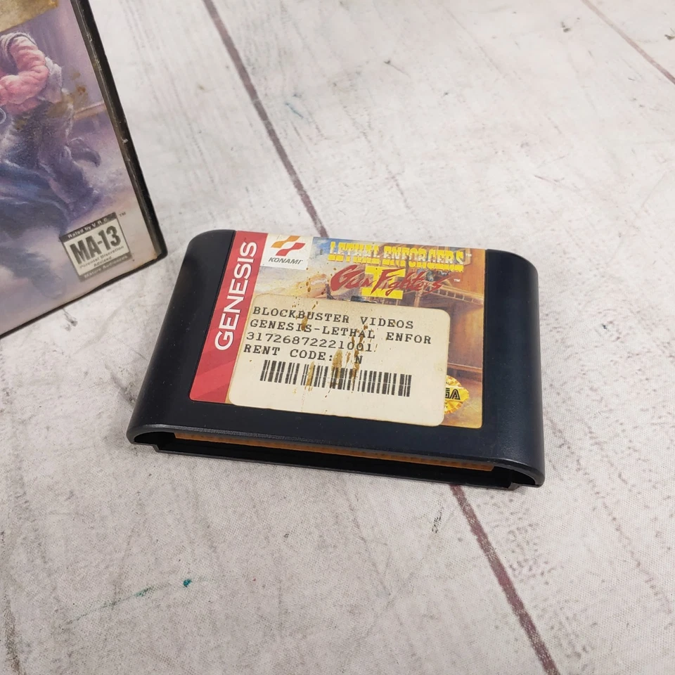 Lethal Enforcers 2 II : Gun Fighters Sega Genesis (1994) Game & Case - TESTED - Image 4 of 4