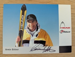 Carte postale dédicacée Armin BITTNER Ski