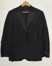 Corneliani Trim Fit Wool One Button Black Tuxedo Jacket Size 40 R 1695 254