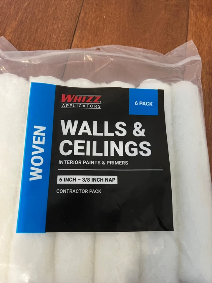 WHIZZ 94046 Woven Walls & Ceilings 6" x 3/8 Nap Paint Rollers ( 12 Pack ) - Image 2 of 3