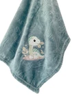 Baby Blanket with Embroidered Dinosaur Motif 90cm x 75cm Personalised with Baby