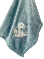 Baby Blanket with Embroidered Dinosaur Motif 90cm x 75cm Personalised with Baby