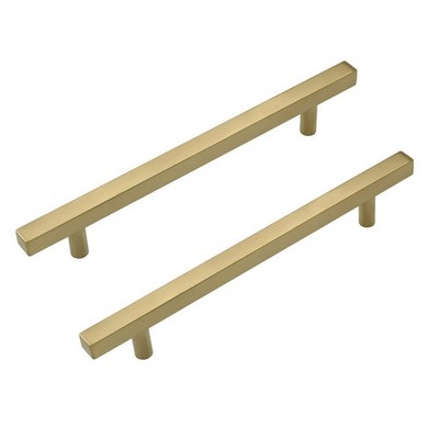 10x Schrankgriffe gebürstetes Gold 160 mm mittig Küchenschrankgriffe