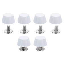 10mm / 3/8" Purse Handbag Feet, 6 Sets Round Flat Studs White