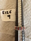 Women's Size 9 Vintage Sterling Silver Red Coral Southwestern Eternity Band Ring