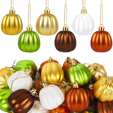 24 PCS Fall Pumpkin Hanging Ornaments Thanksgiving Hanging Decorations for Smal
