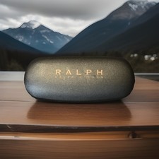 Polo Ralph Lauren Clamshell Hard Sunglasses Eyeglasses Case Black w Red Writing