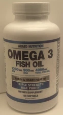 Arazo Nutrition Wild Caught Omega 3 Fish Oil 4,080mg– 120 Soft Gels Exp 8/26