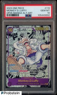 2023 One Piece OP05 EN Manga Alternate Art #119 Monkey D. Luffy PSA 10 GEM MINT