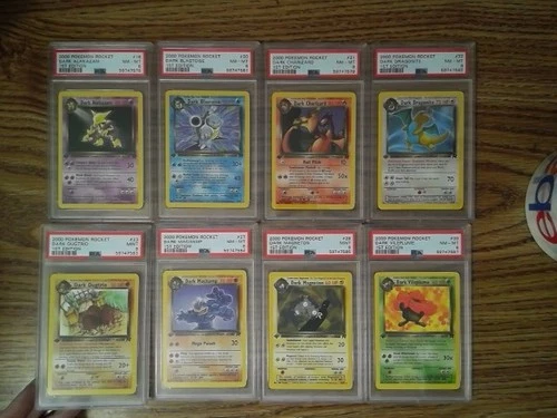 Lot of TEAM ROCKET Nonholo Rare Graded Pokemon Cards - PSA 1st Ed Dark Charizard