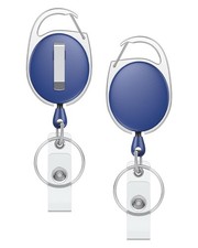 Retractable Badge Reel ID Card Holders Heavy Duty With Belt Clip Key Ring 2packs