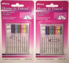 Allary Home & Travel 10 Threaded Needles (Set of 2 Kits)