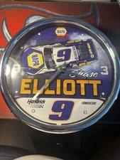 CHASE ELLIOTT 12” Chrome Clock - Battery Operated