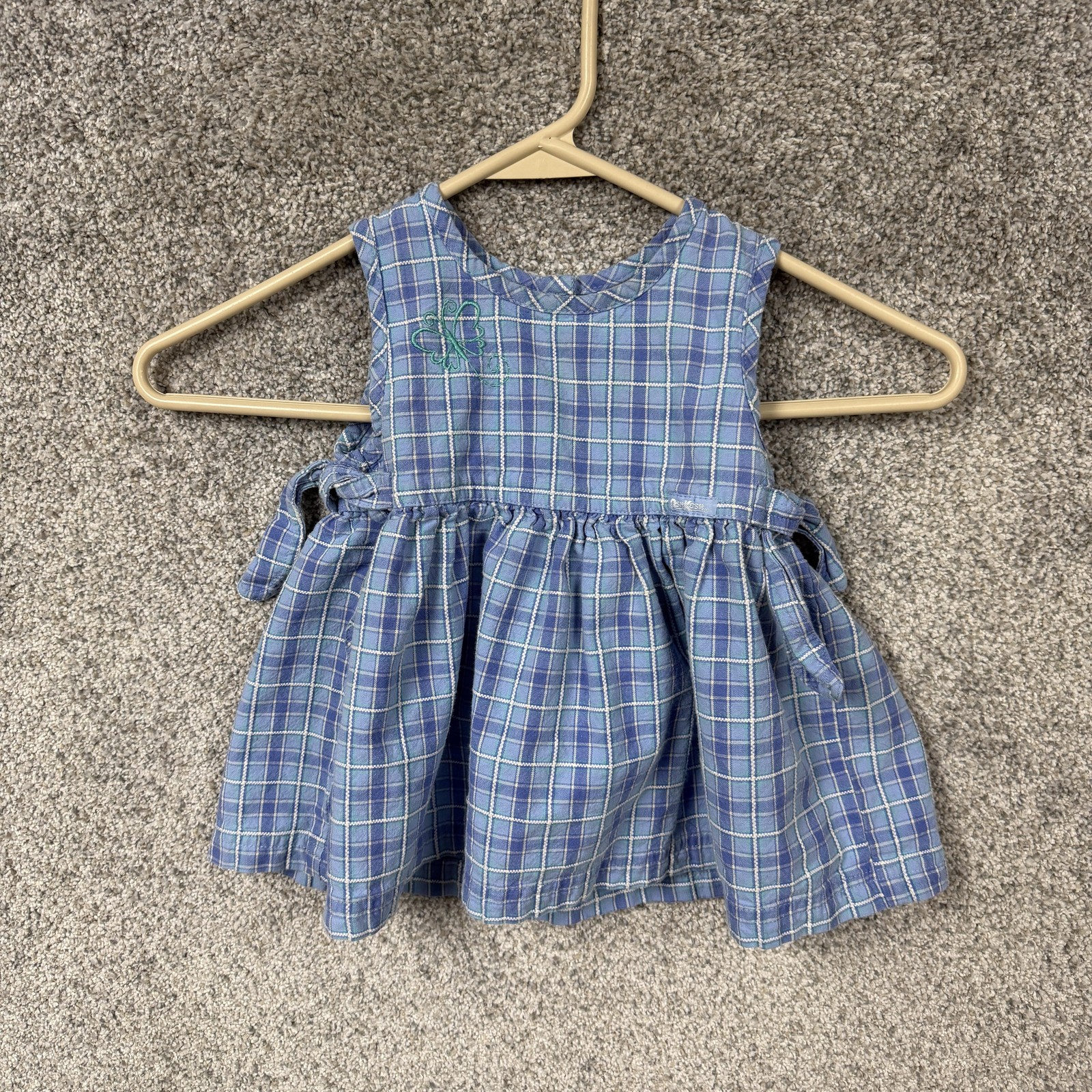 OshKosh B'gosh Sundress 12M Plaid Classic Preppy Americana Cottagecore Heritage