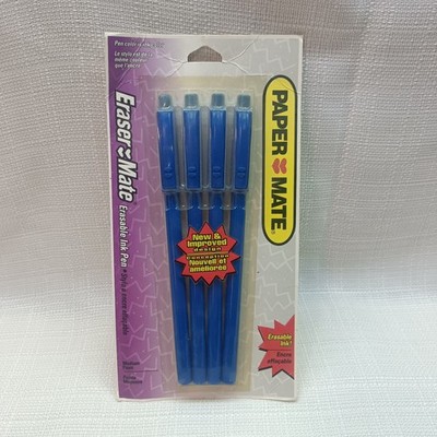 Paper Mate Erasable Ink Pens Blue Medium Point 1.0 mm Pack Of 4 Sealed NOS 1997