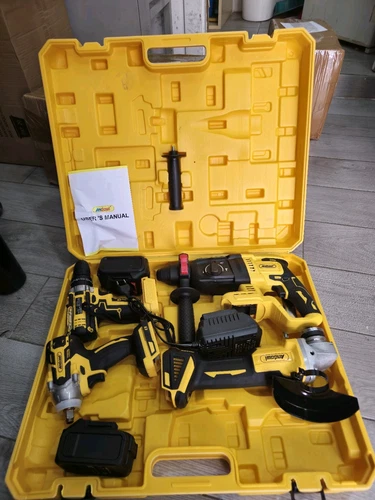 Kit 4in1 Trapano avvitatore,impulsi,smerigliatrice,tassellatore,2x4Ah,caricatore - Foto 2 di 6