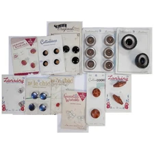 Vtg Lot Textured Eclectic Buttons Shank Sparkly Wood Toggle 1.5" Coat Jacket