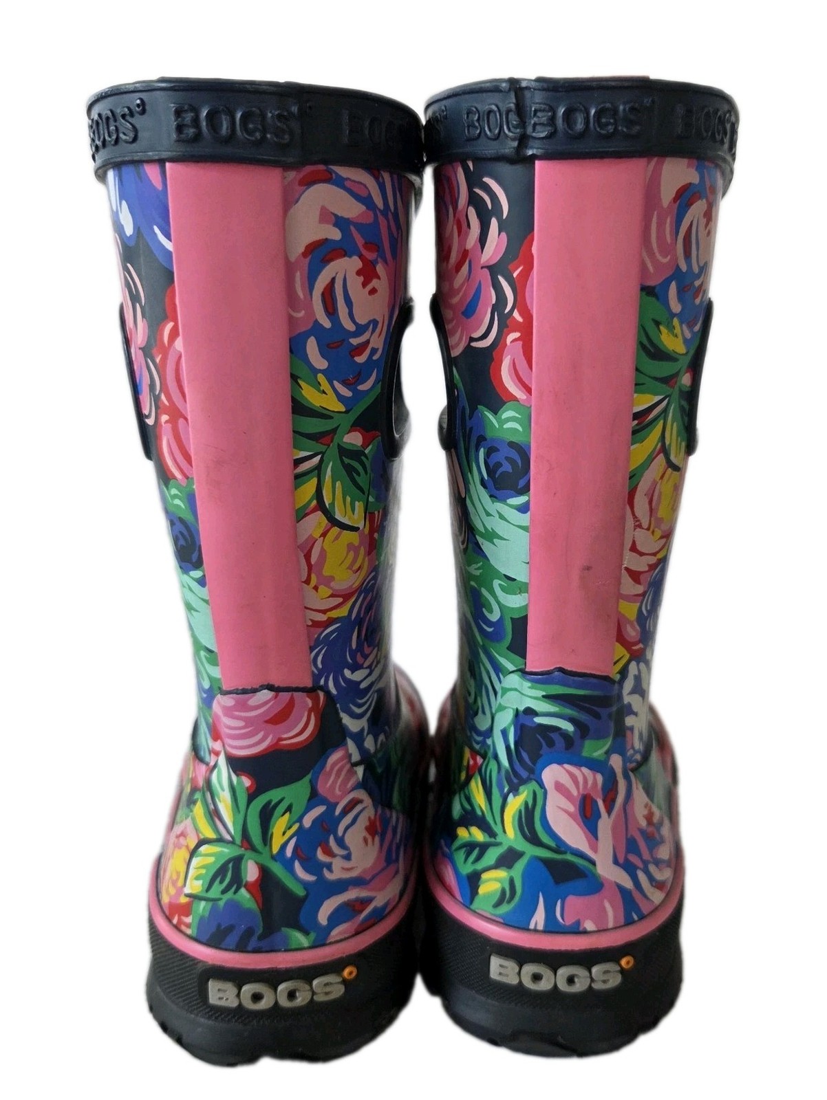 Bogs Little Girls Rain Boot Size 7 Waterproof Rose Garden Print Dk Blue Multi image 4