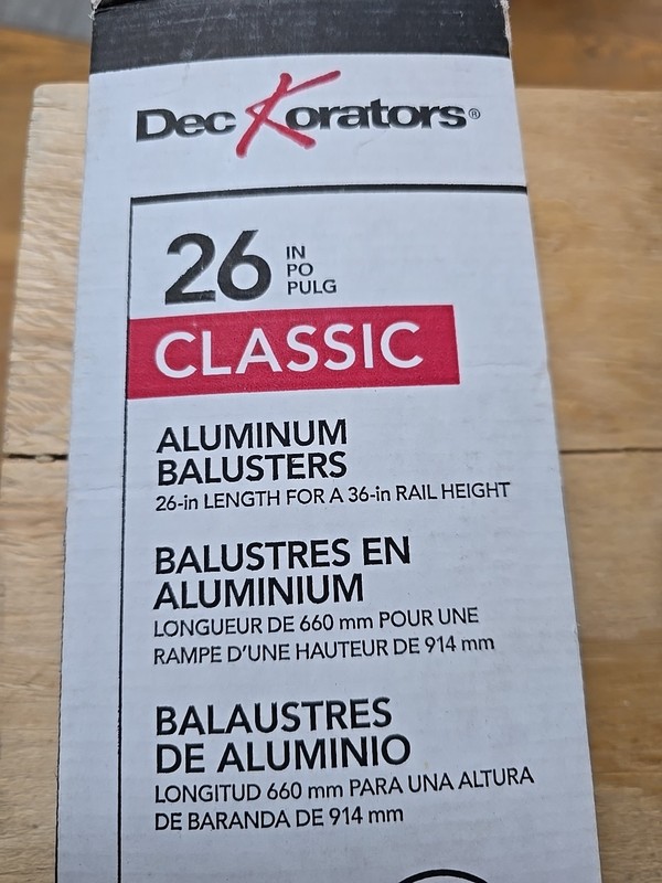 Deckorators 26" Classic Aluminum Powder Coated Balusters 10 Pack 74698