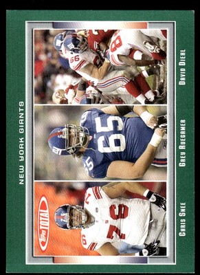 Chris Snee / David Diehl / Grey Ruegamer 2006 Topps Total #304 Giants NFL READ