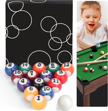 0.98 Inch Mini Billiard Balls Set, 16PCS Kids Pool Balls for Children'S Table, I