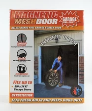 Magnetic Mesh 9' x 7' Single Car Hands-Free Magic Garage Door Screen EZ Install