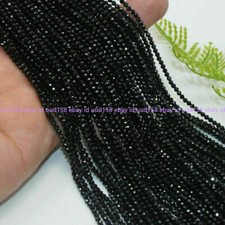 Wholesale 10 Strand 3mm Bright Quality Black Spinel Round Faceted Gem Loose Bead