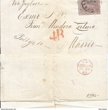 J) 1867 MEXICO, HIDALGO'S HEAD, 4 REALES, RED CANCELLATION, MEXICO GOTHIC, COMPL