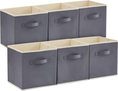 Lifewit Collapsible Storage Cubes 11 Inch Foldable Fabric Bins Gray 
