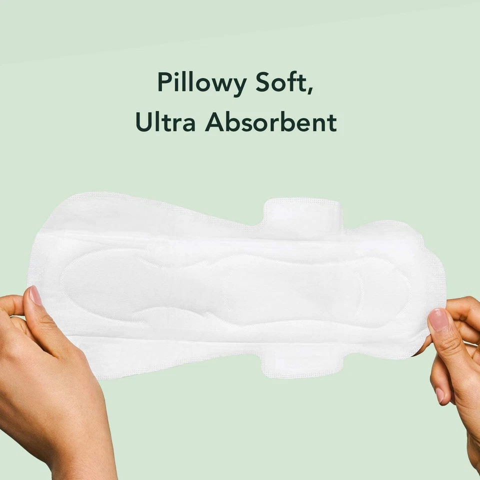 Almohadillas Rael para mujer, funda de algodón orgánico - durante la noche, grandes (paquete) Foto 3 de 4