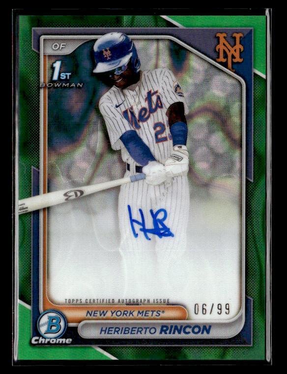 2024 Bowman Chrome #CPA-HR Heriberto Rincon Auto Green Lava Refractors #/99