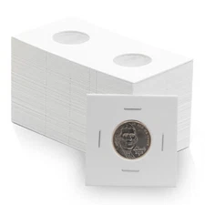 50 Coin Shield Nickel 2x2 Coin Flips – 5 Cent Cardboard Mylar Coin Holders