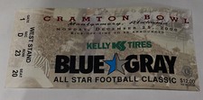 Blue/Grey College All Star Football Classic Cramton Bowl Ticket Stub. 2000