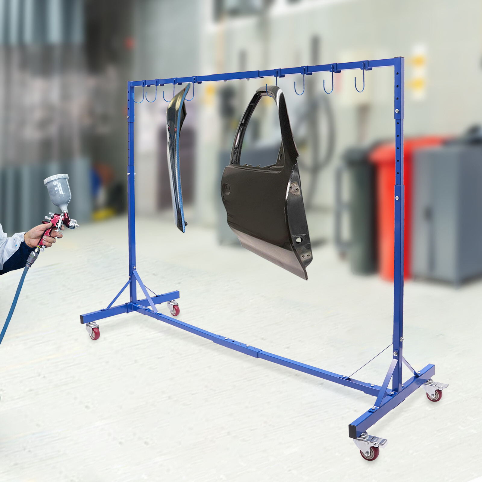 Automotive Painting Rack Auto Body Painting Stand Paint Hanger Rack 8 Hooks NEW