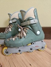 Rare Vintage BAUER 'Humility' Green Aggressive Inline Skates Men's Sz. 8