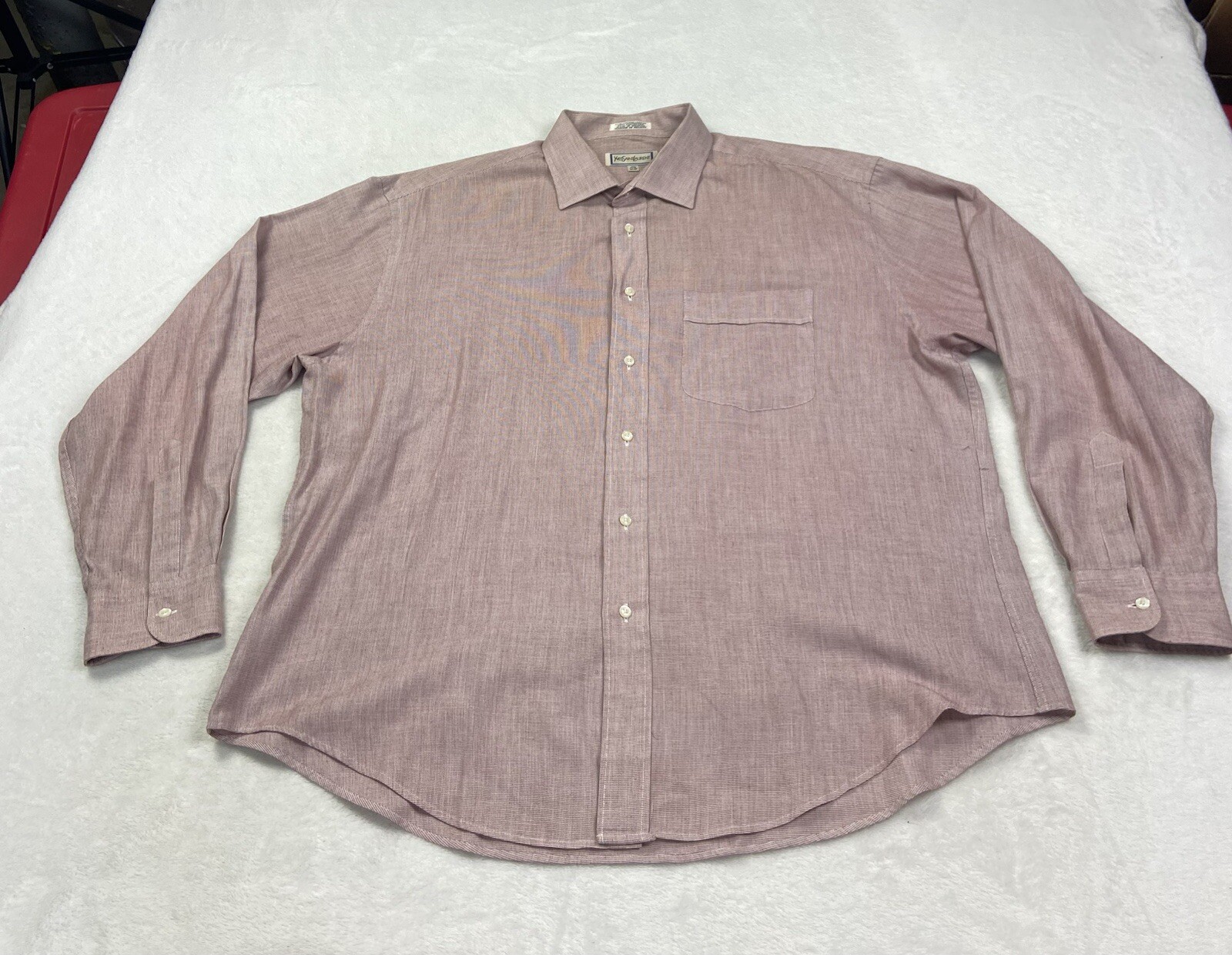 Yves Saint Laurent Camicia con bottoni micro check manica lunga uomo 17 5 34 35