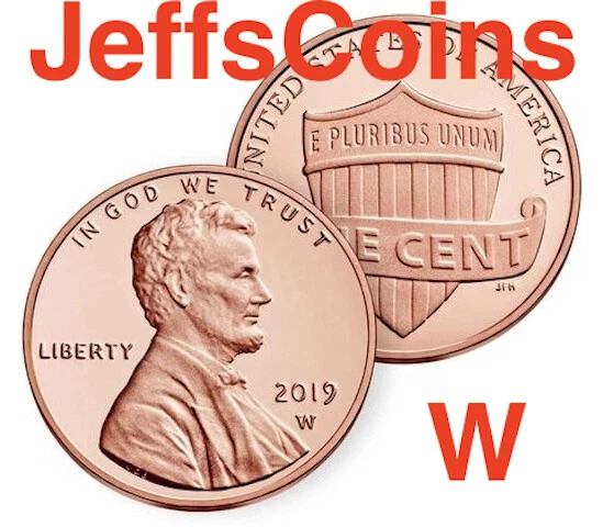 All 2019 W Lincoln Penny BUNDLE  Proof 1 Reverse 2 UNC 3 Shield Cents W Set - Image 2 of 4