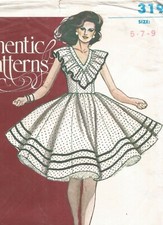 319 Sewing Pattern Square Dance Dress Circular Full Skirt Size 5 7 9 Vtg 1980s