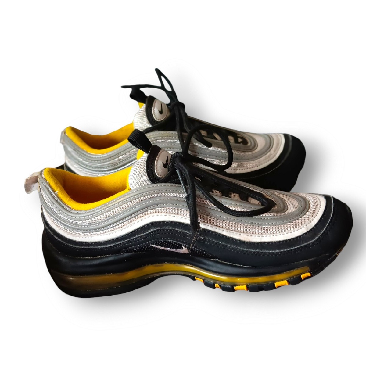 Nike Air Max 97 ‘Steelers’ youth Size 921522-005 Blk/Wht/Amarillo shoes