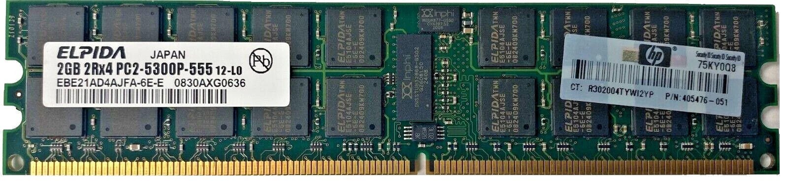 Ordenador Elpida DDR2 SDRAM de 2 GB de capacidad por módulo de memoria (RAM)