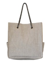 Large Natural Hemp Tote Bag, with nautical rope handles