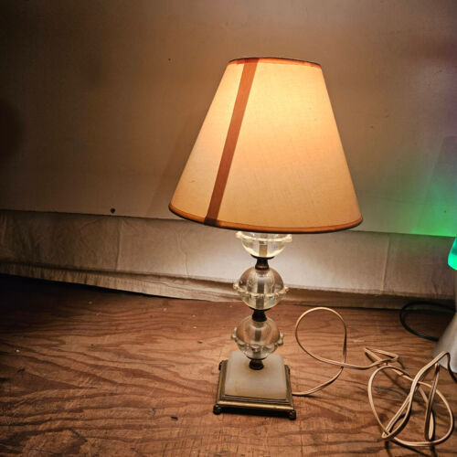 Vintage Marble Brass Table Lamp - Picture 1 of 9