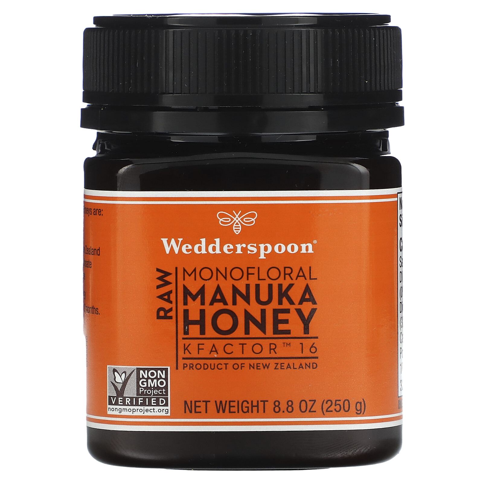 Wedderspoon Raw Manuka Honey KFactor 16 8 8 унций 250 г Не содержит BPA, халяль, кошерный,