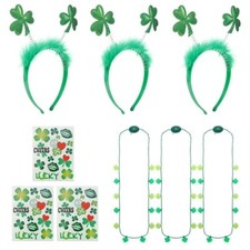 St. Patrick's Day Green Shamrock Party Supplies - 9 Piece Set for a Festive Cele