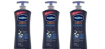 BL Vaseline Mens 48-Hour Moisture Lotion Cooling Hydration 20.3oz *Three Pack*