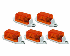 5pcs Amber Side Marker Lights Rectangle Trailer Truck