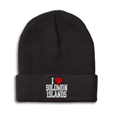 Beanies for Men I Love Solomon Islands Winter Hats for Women Acrylic Skull Cap