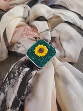 Scarf Slide, Wild Rag Scarf SLIDE Western accessories, bandanna slide, sunflower