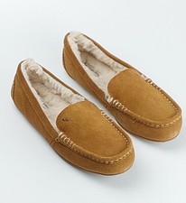 UGG WOMENS SLIPPERS UK 8 KOOLABURRA BY UGG® LEZLY CHESTNUT SUEDE LEATHER/WOOL