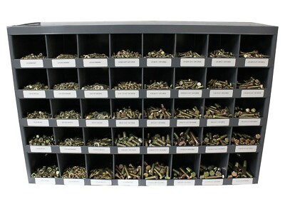 3,765 piece Grade 8 Fine Thread Nut Bolt & Washer Assortment with Metal Bolt Bin